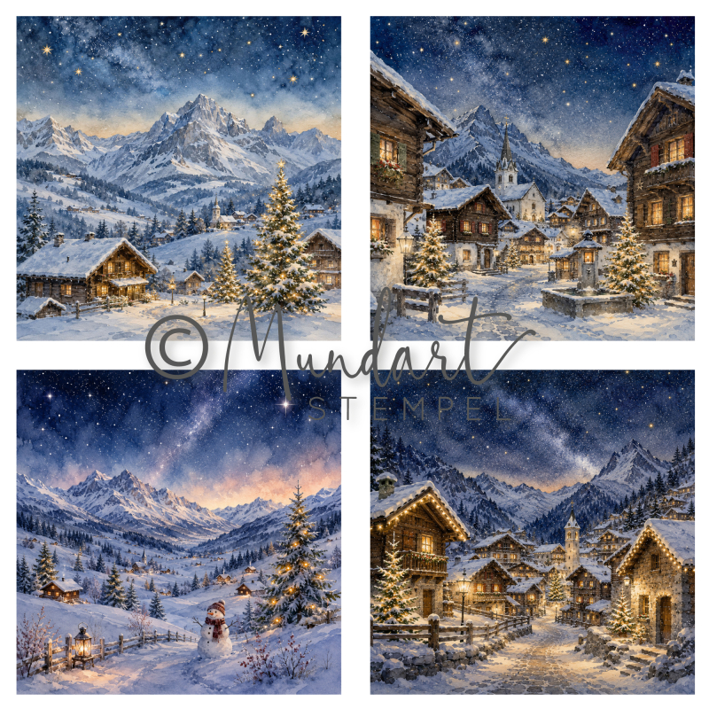 Designpapier Schweizer Alpenweihnacht