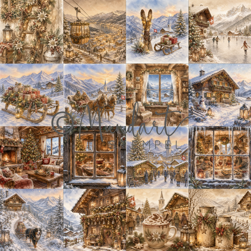 Designpapier Weihnachten in der Schweiz