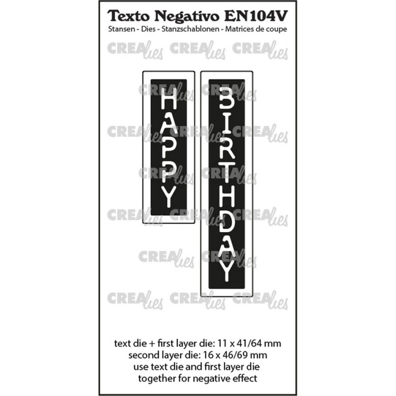 Stanzschablone Happy Birthday (vertikal)