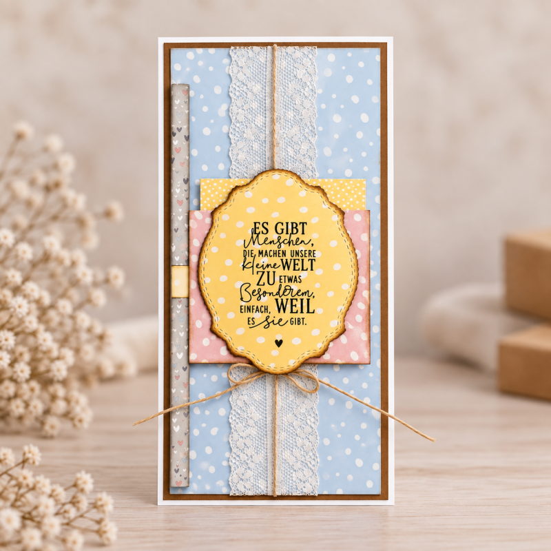 Designpapier Mix & Match Punkte blau