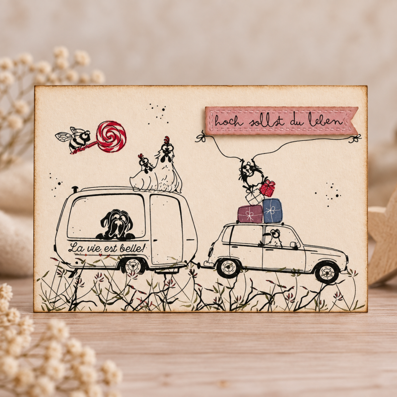 Holzstempel La vie est belle