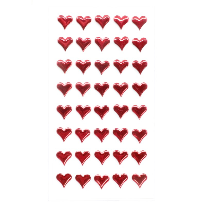 Strass-Herzen rot (40 Stück)