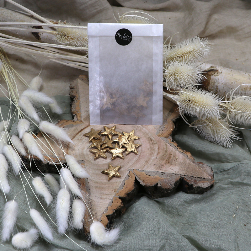 Holzsternchen gold (10 Stück)