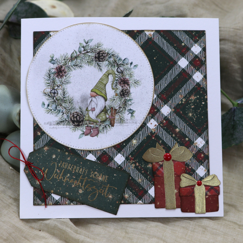 Designpapier kariert grün (doppelseitig bedruckt)