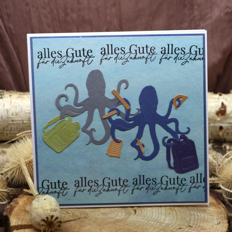 Holzstempel alles Gute für die Zukunft