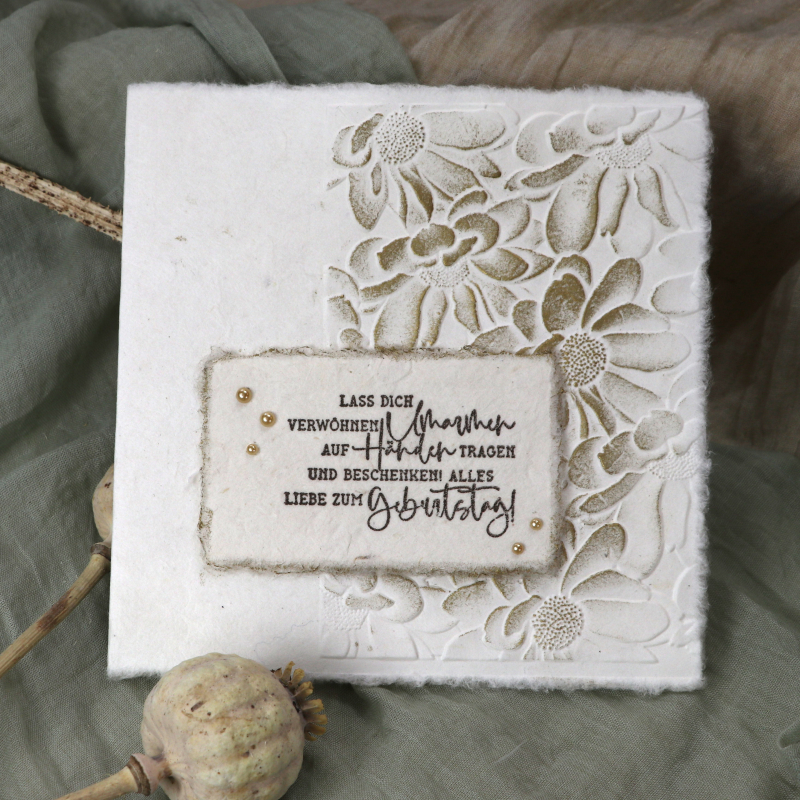 Karte aus Büttenpapier 9 x 5 cm (5 Stück)