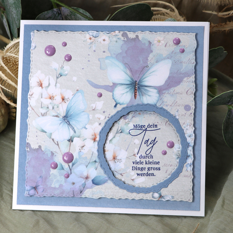 Stanzschablonen-Set Quadrat mit Büttenrand