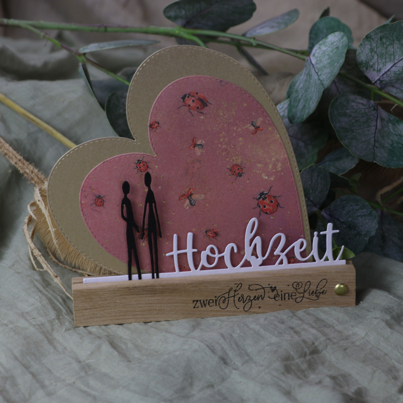 Stanzschablonen-Set Herz mit Doppelnaht *