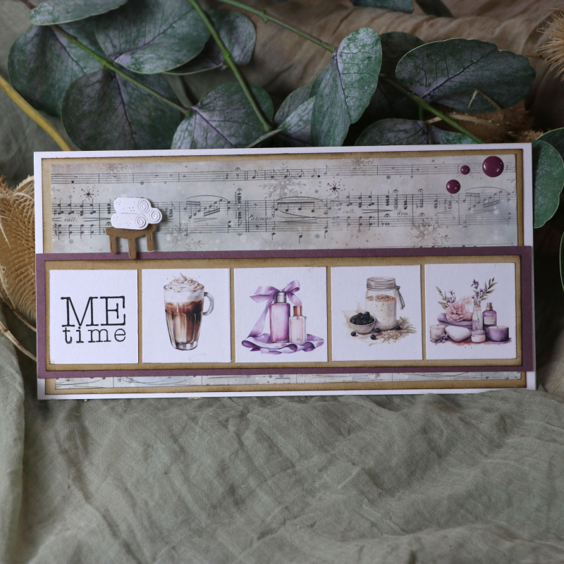 Designpapier Noten mit Schneesternen