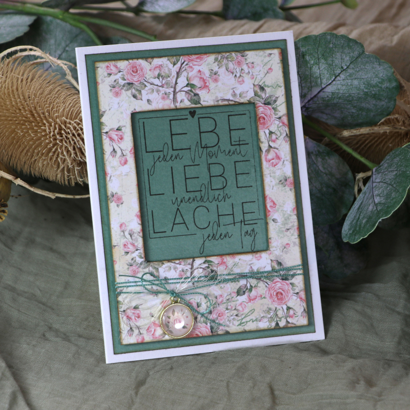 Designpapier Rosen verspielt (doppelseitig bedruckt)