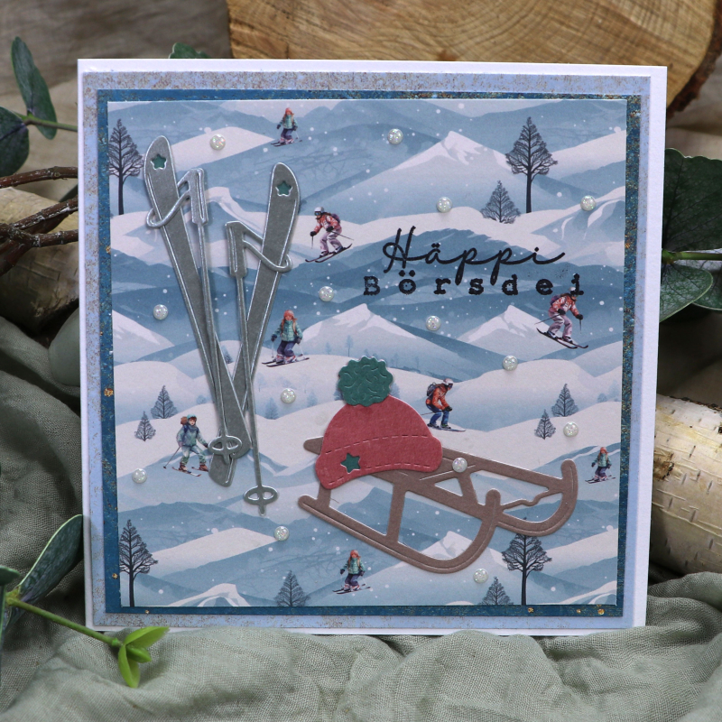 Designpapier Skifahren