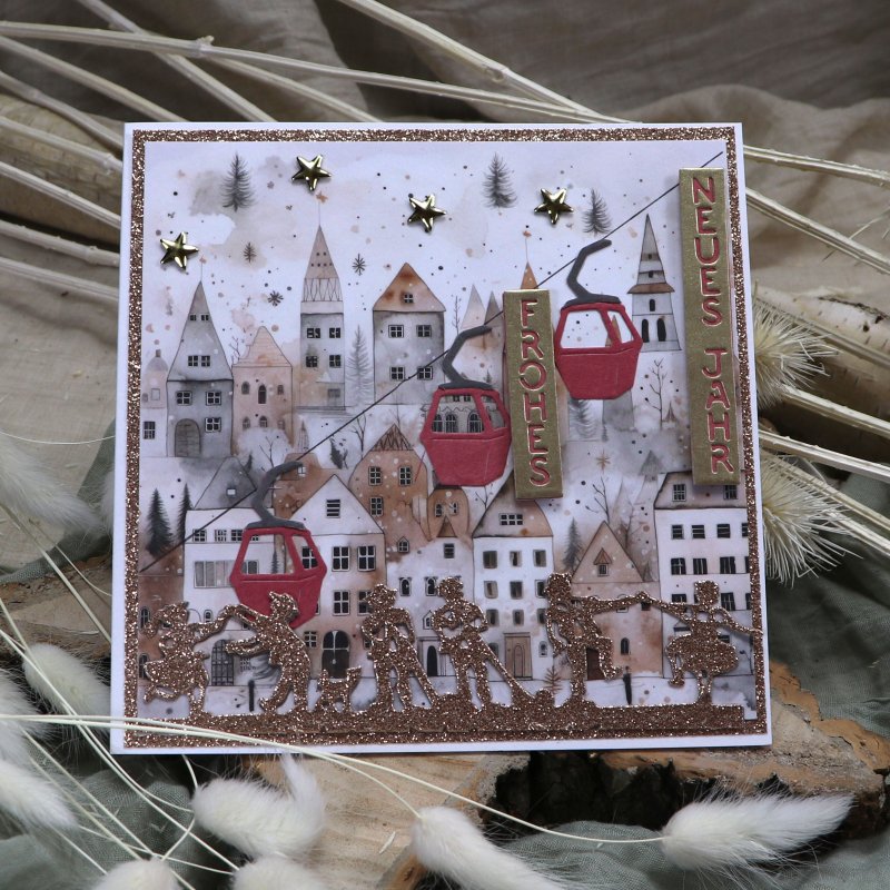 Designpapier Winterdorf