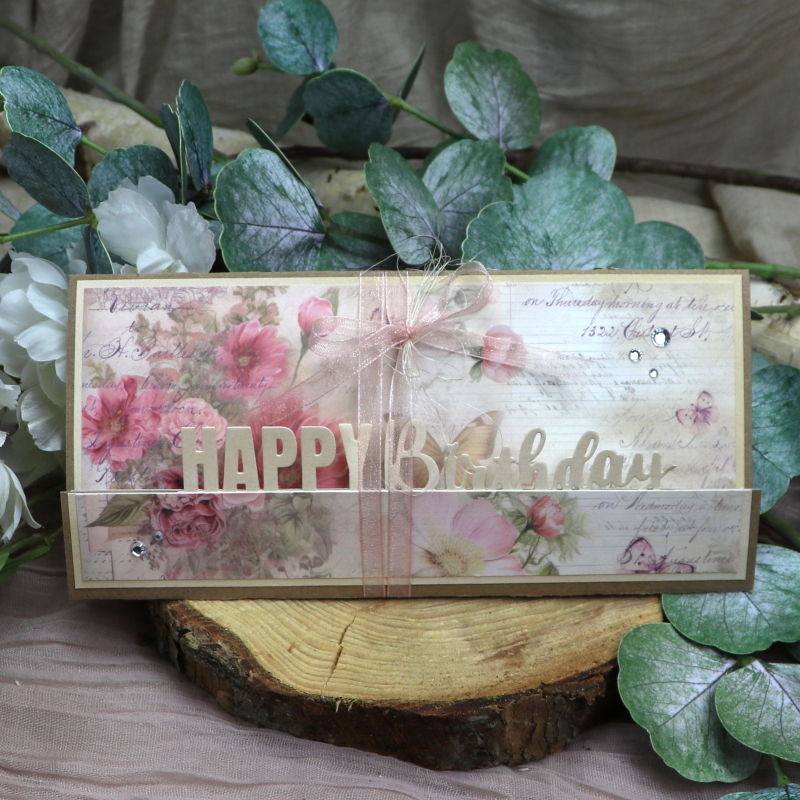 Designpapier Blumen rustikal