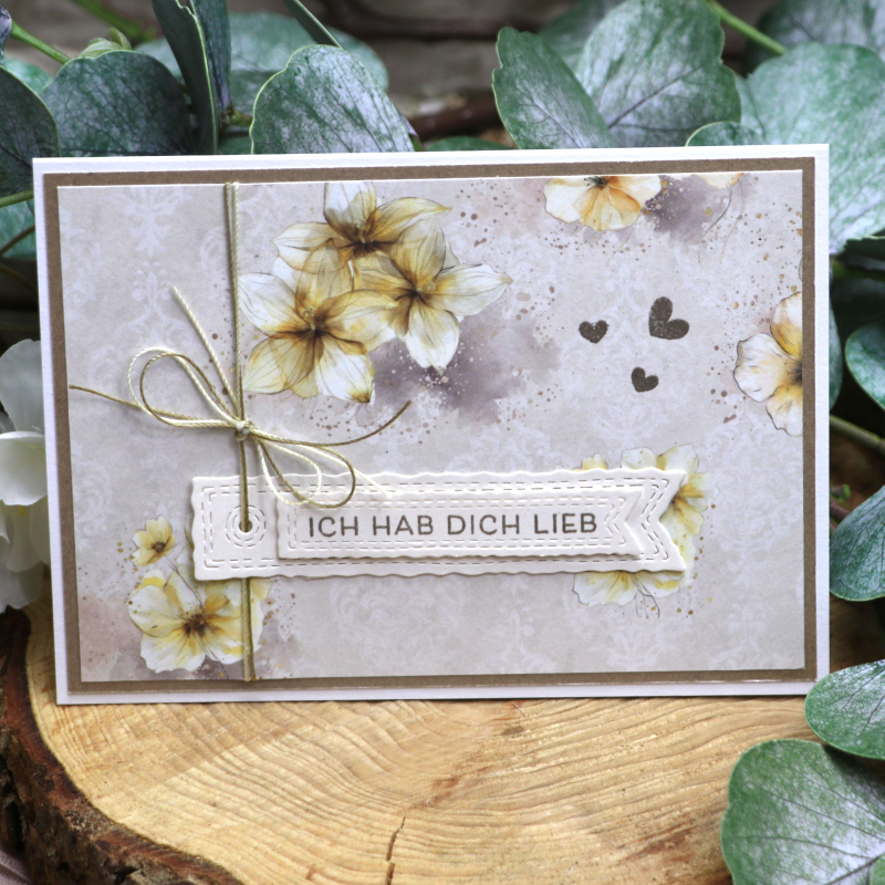 Designpapier gelbe Blumen