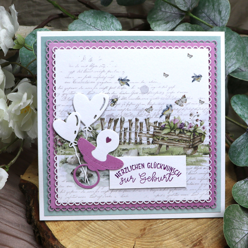 Stanzschablonen-Set Quadrat mit offenem Wellenrand