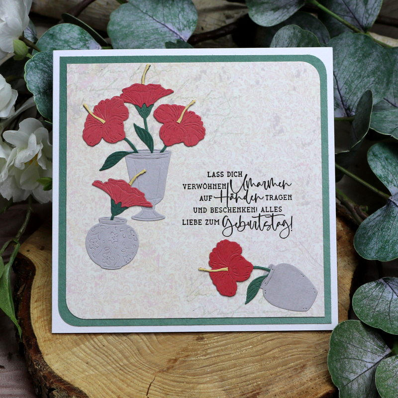 Stanzschablonen-Set drei Vasen