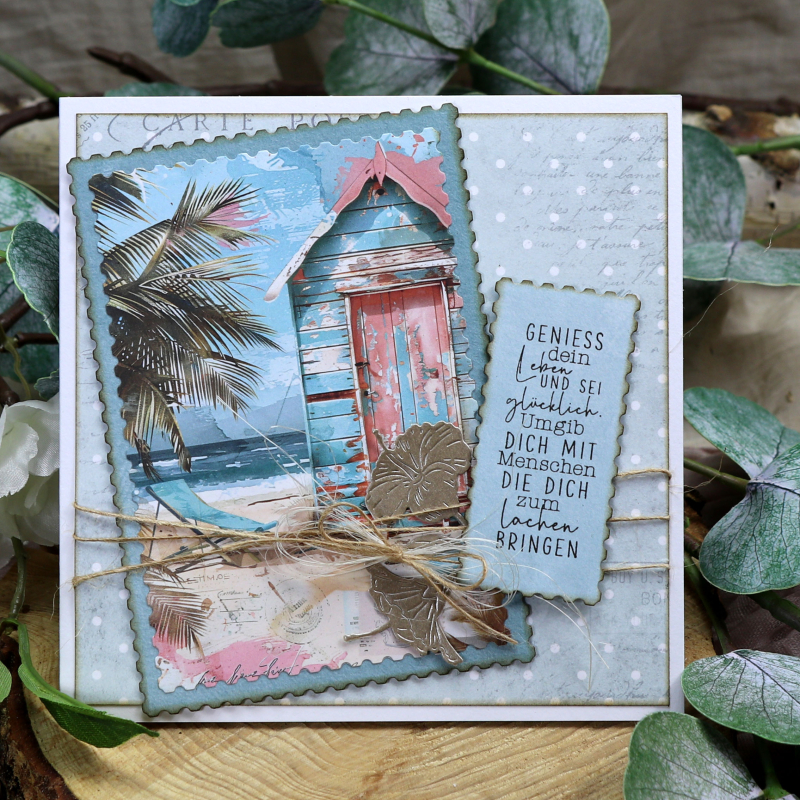 Designpapier Vintage Punkte grün-weiss