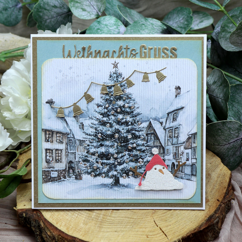 Stanzschablone Weihnachtsglocken an einer Leine