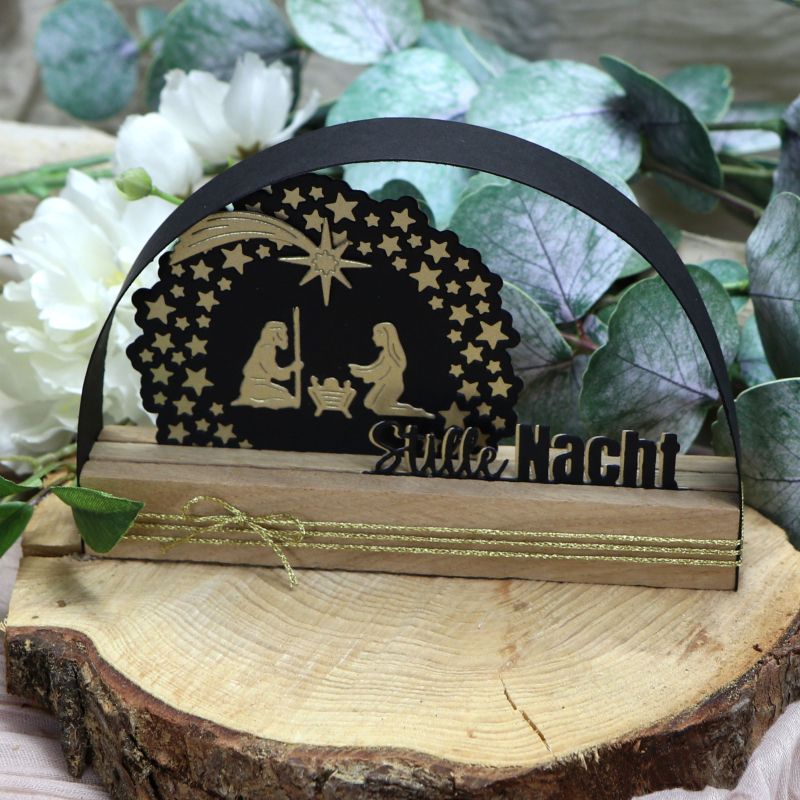 Stanzschablonen-Set Zusatz Schriftstanzen - Stille Nacht & Frohe Weihnachten