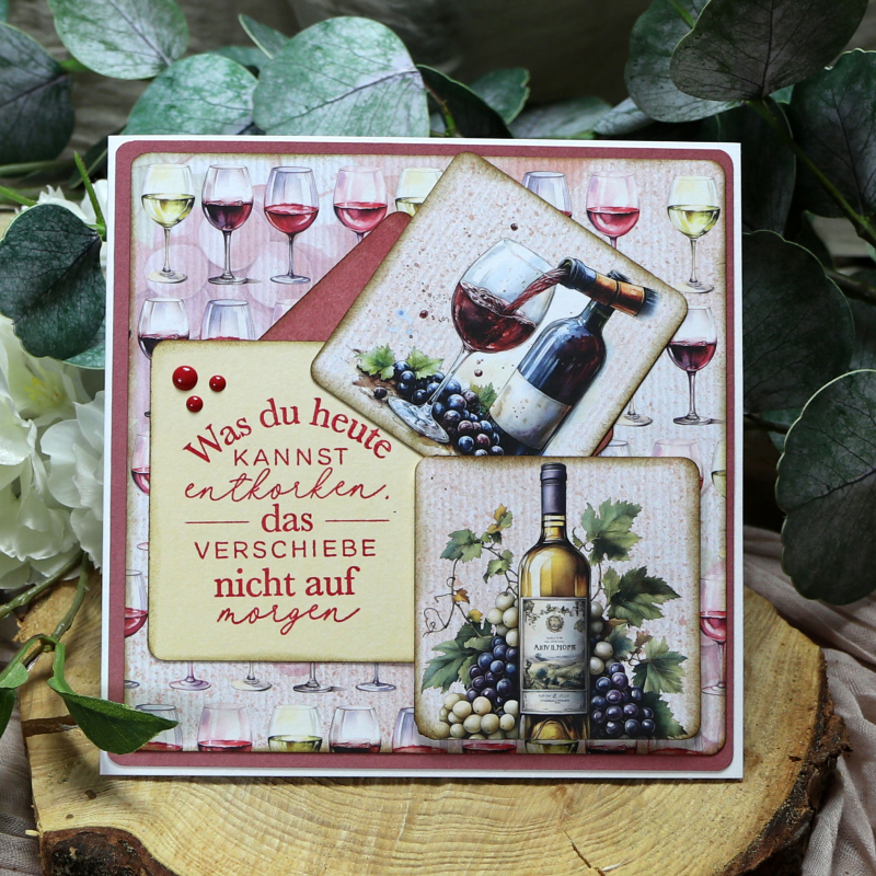 Klarsichtstempel-Set Weinmomente