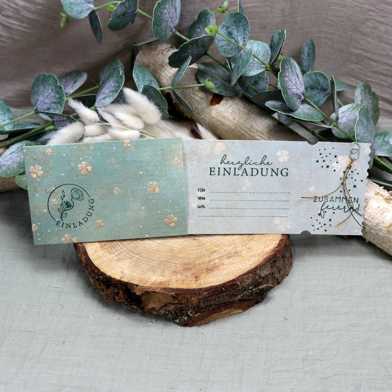 Designpapier Kleeblätter gold (doppelseitig bedruckt)