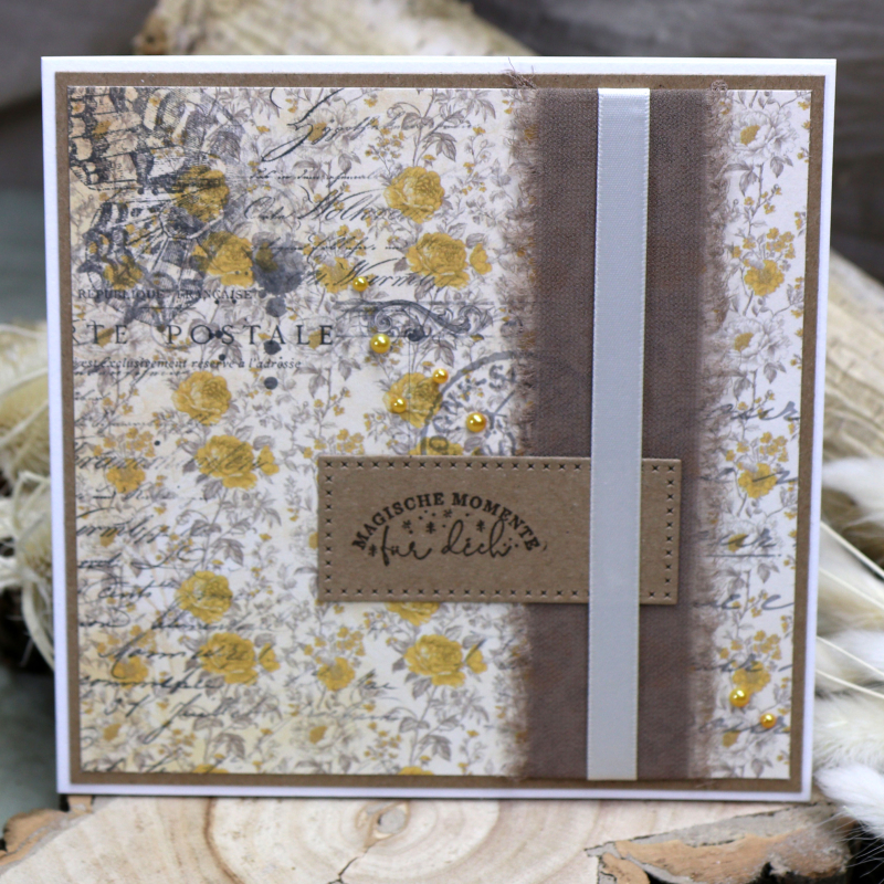 Designpapier gelbe Rosen