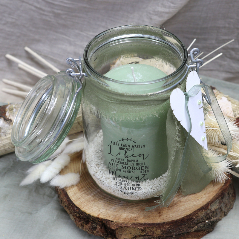 Holzstempel alles kann warten nur das Leben nicht