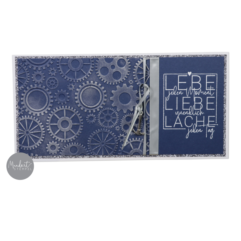 Glitterpapier selbstklebend  - dunkles silber