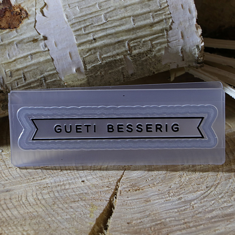 Kombinierte Stanz- und Prägeschablone gueti Besserig