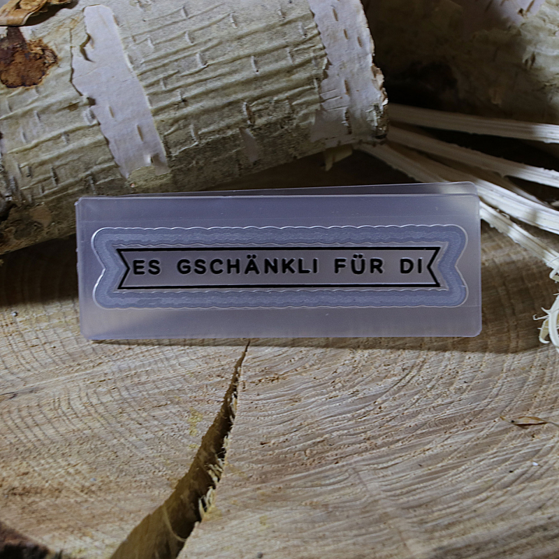 Kombinierte Stanz- und Prägeschablone es Gschänkli für di