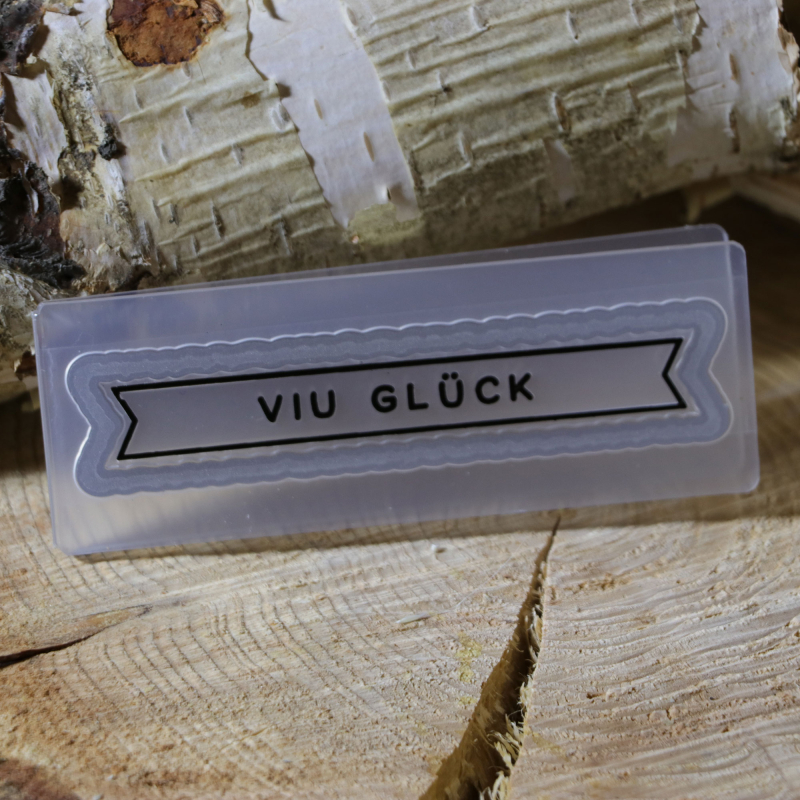 Kombinierte Stanz- und Prägeschablone viu Glück