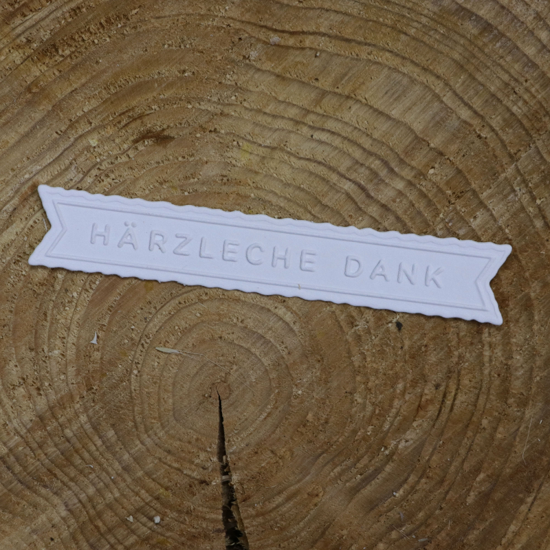 Kombinierte Stanz- und Prägeschablone härzleche Dank