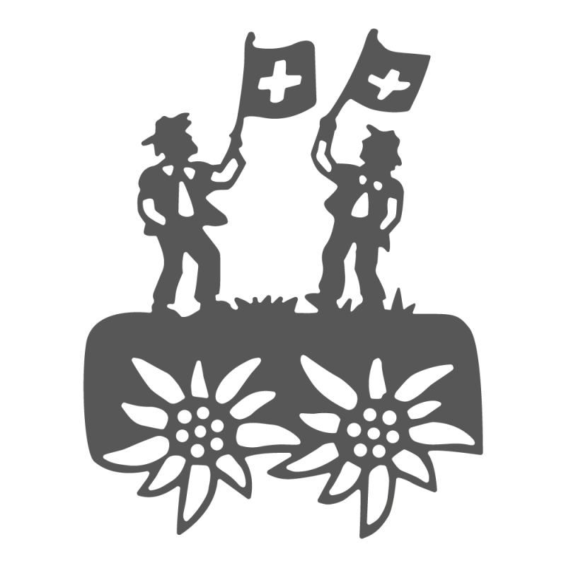 Stanzschablone Fahnenschwingen