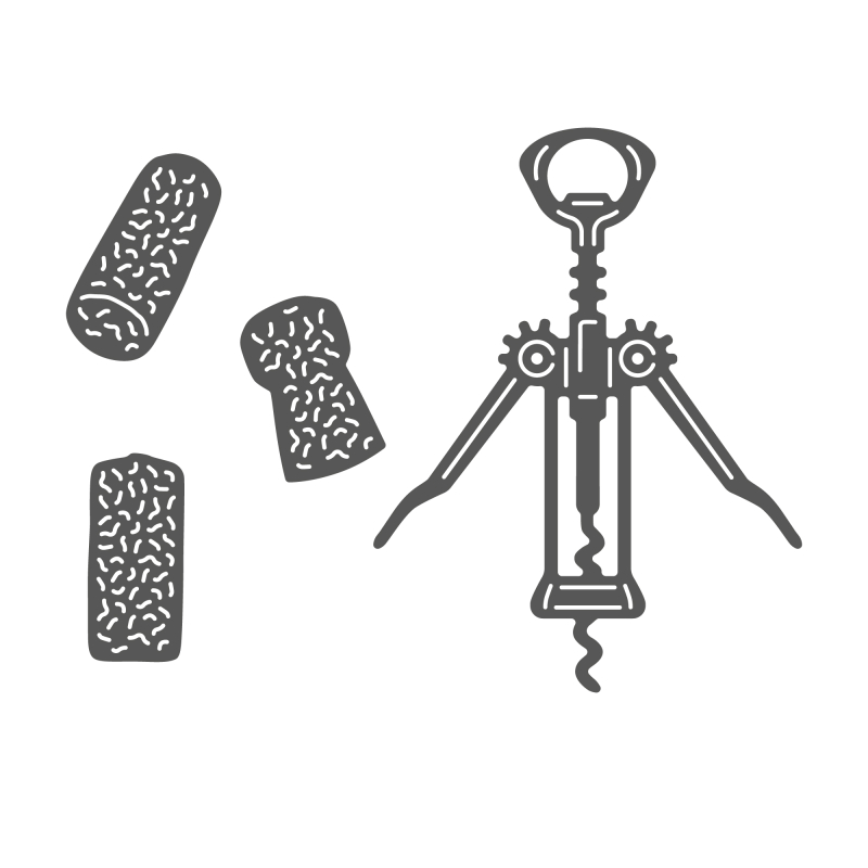 Stanzschablonen-Set Korken und Korkenzieher