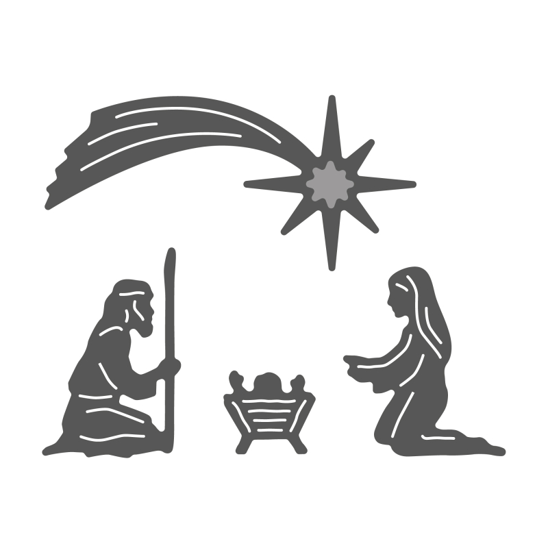 Stanzschablonen-Set Maria und Josef mit Jesuskind