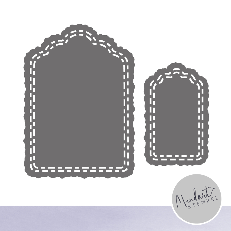 Stanzschablonen-Set Etiketten mit Doppelnaht