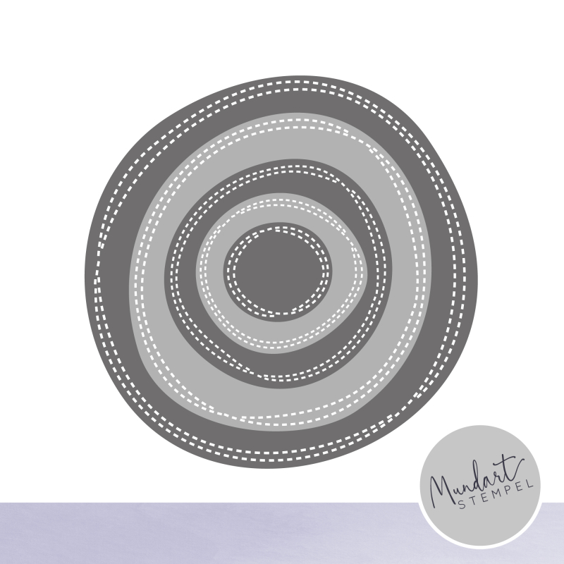 Stanzschablonen-Set unförmige Kreise mit Doppelnaht