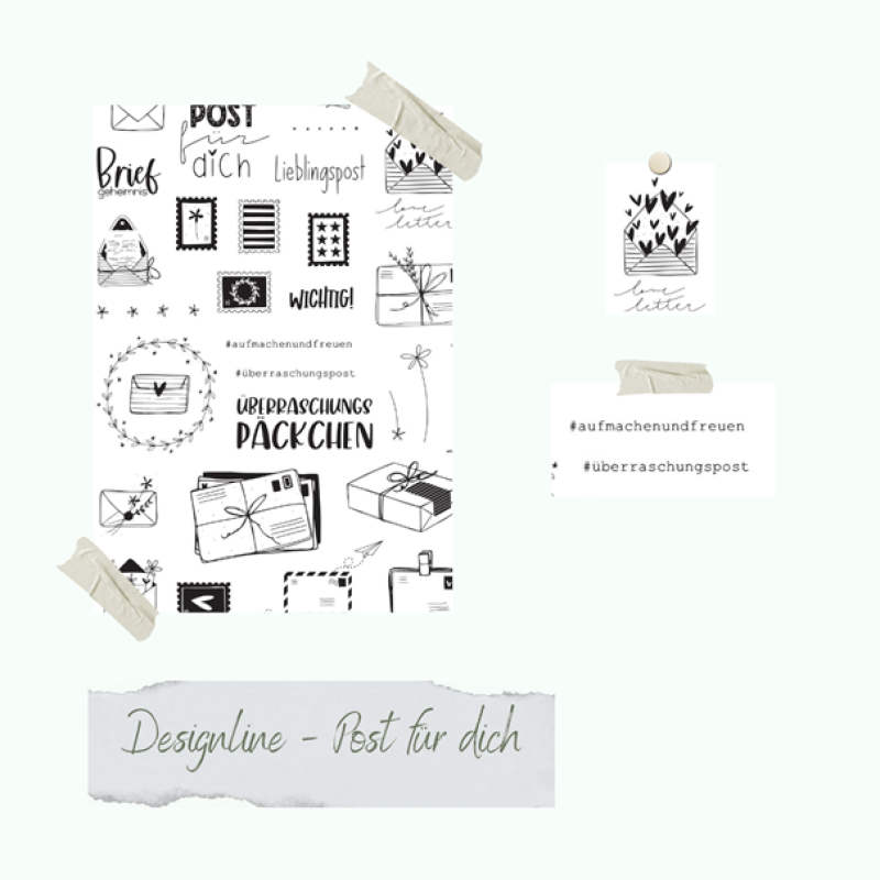 Klarsichtstempel-Set Post für dich