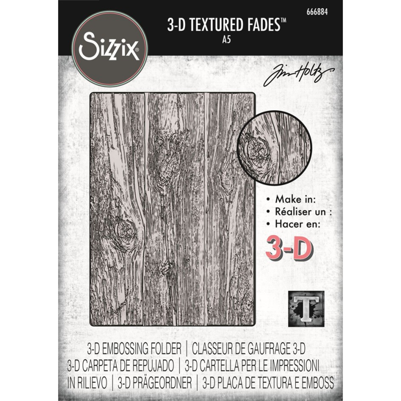 Prägeschablone 3D Holz A5