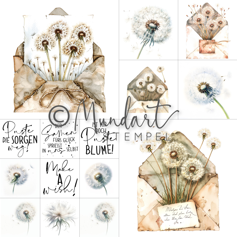 Designpapier Pusteblumen