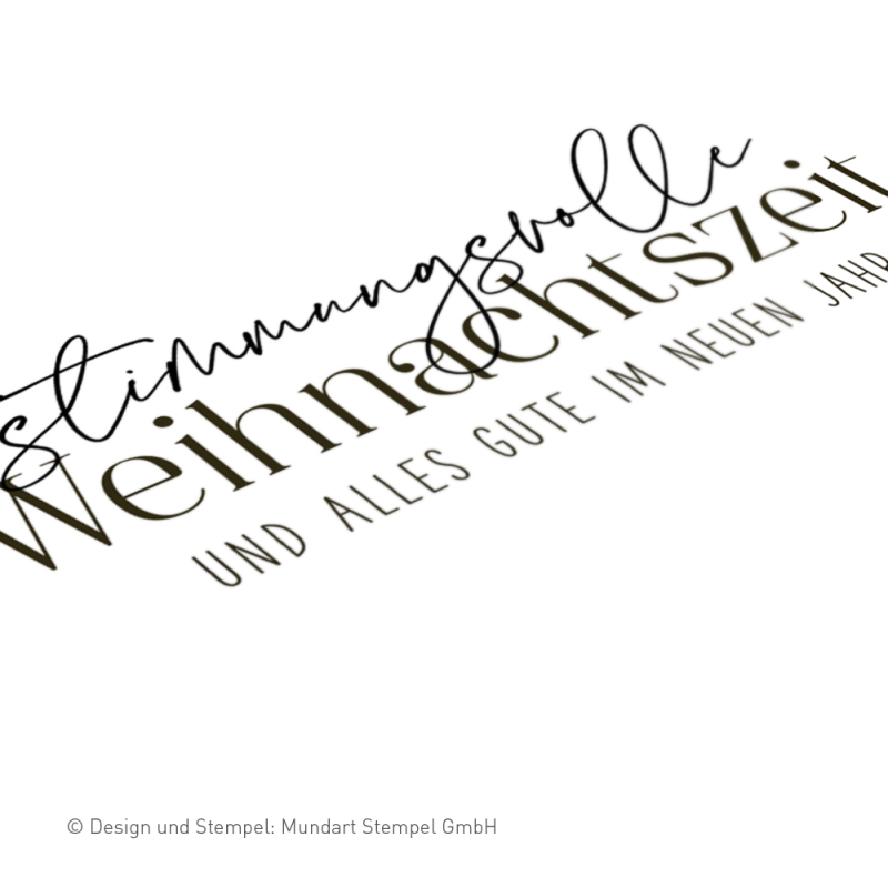 Holzstempel stimmungsvolle Weihnachtszeit und alles Gute im neuen Jahr