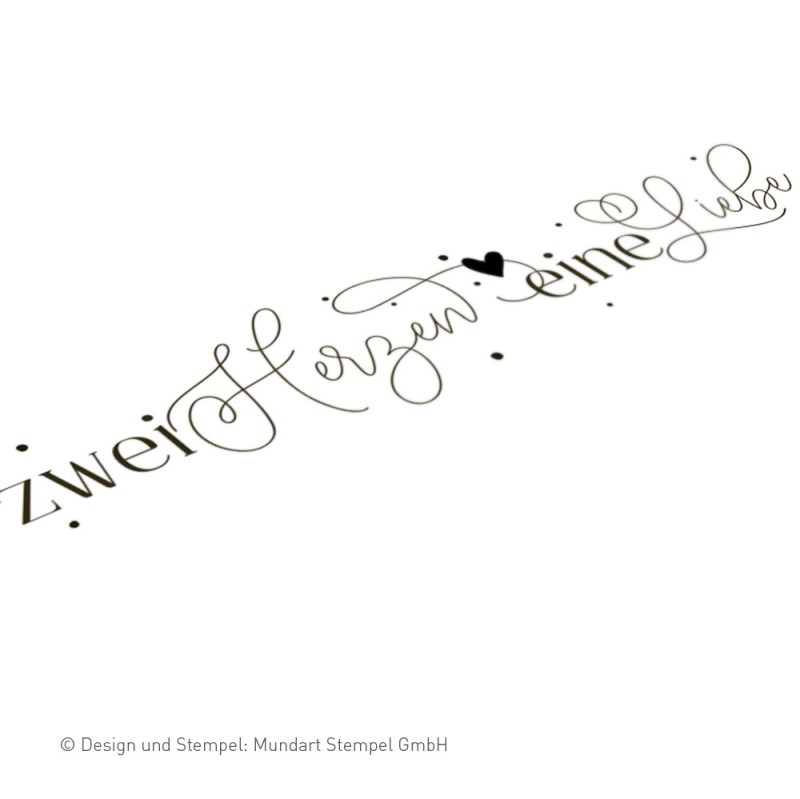 Holzstempel zwei Herzen eine Liebe