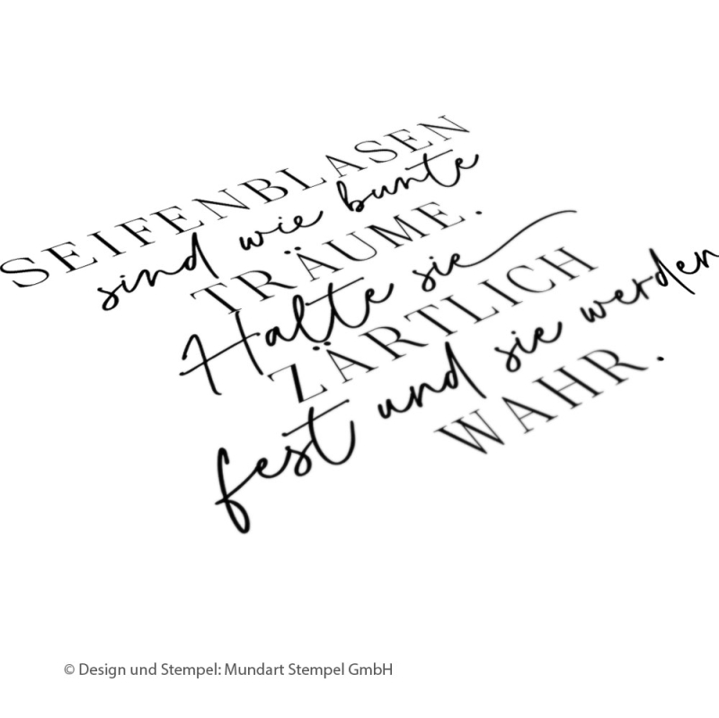 Holzstempel Seifenblasen sind wie bunte Träume