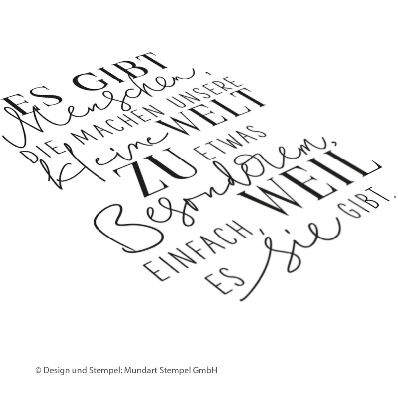 Holzstempel es gibt Menschen