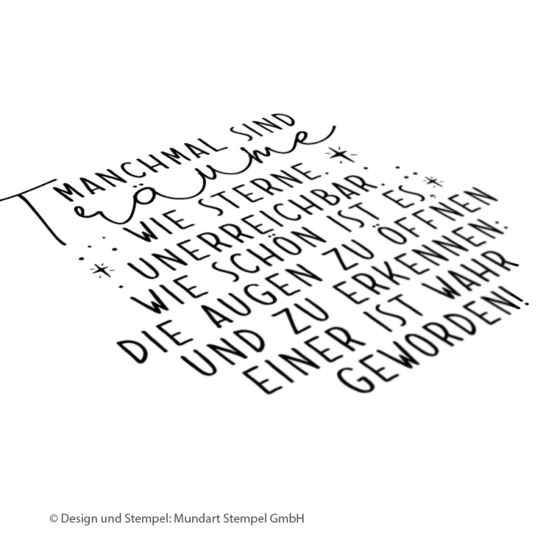 Holzstempel Manchmal sind Träume wie Sterne