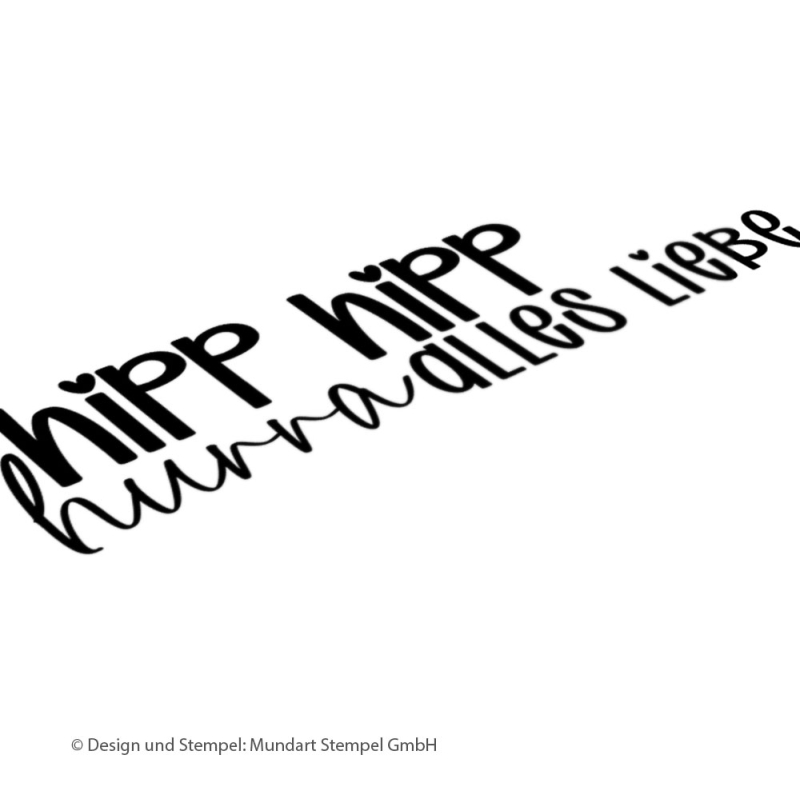 Holzstempel hipp hipp hurra alles Liebe