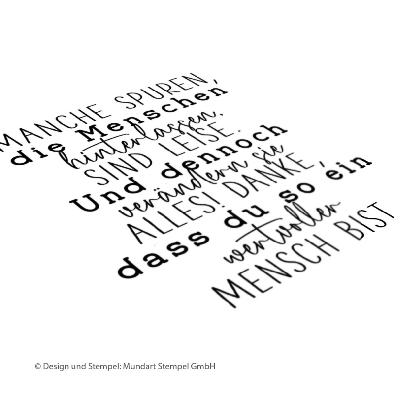 Holzstempel Manche Spuren, die Menschen hinterlassen