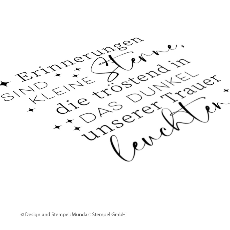 Holzstempel Erinnerungen sind kleine Sterne