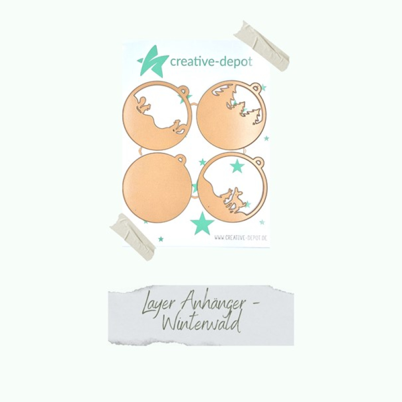 Stanzschablonen-Set Layer Anhänger Winterwald