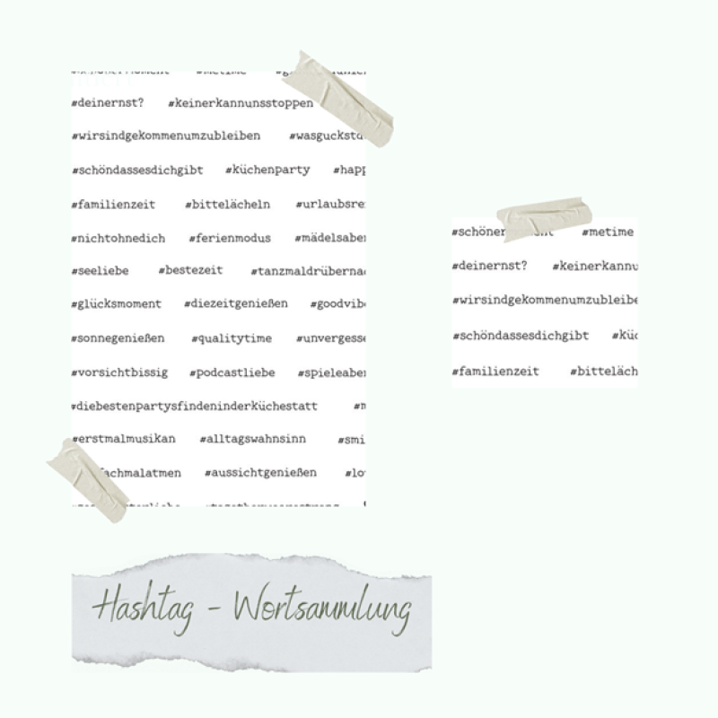 Klarsichtstempel-Set Hashtag Wortsammlung